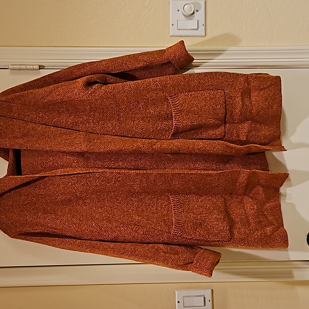 Chic Soul/Zenana NWOT Rust colored hooded Cardigan Size 1x - Picture 2 of 9